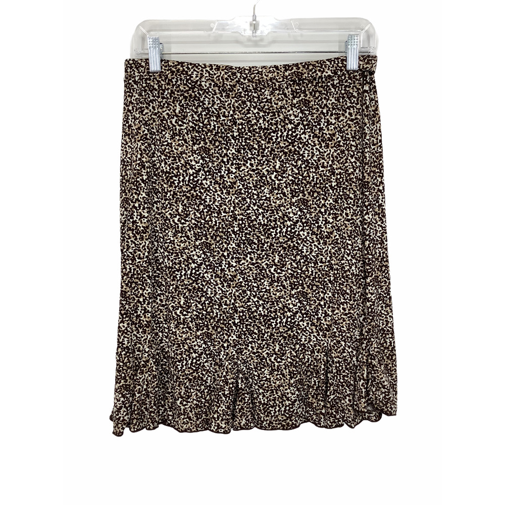 George Stretch Brown Leopard Animal Skirt S 4/6
